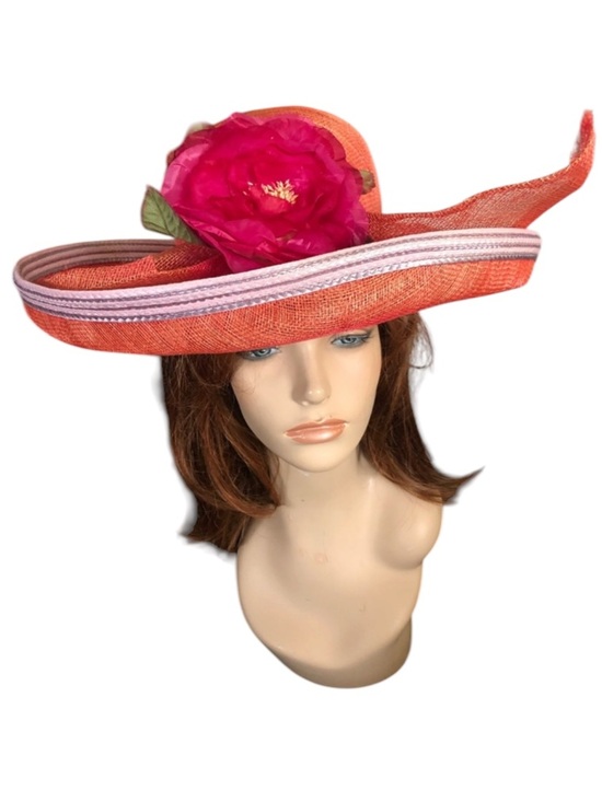 Vintage Wide Brim Red Straw Hat main image 9